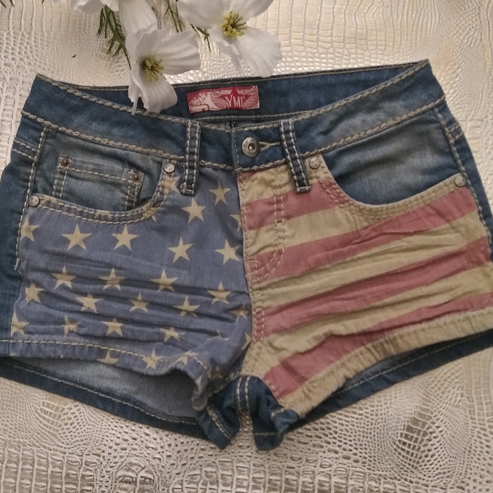 BOGO🆓 | YMI Girls Shorts Stretchy American Flag